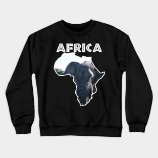 African Wildlife Continent Elephant Ears Crewneck Sweatshirt